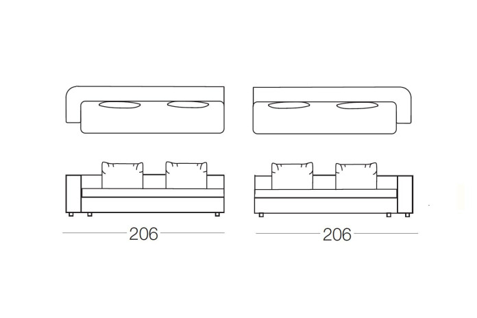 Foster - 2-seater sofa, measurements