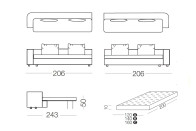 Foster - 2 seater sofa bed 