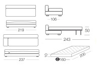 Rufus - 3 seater sofa bed