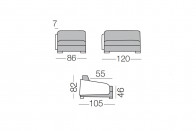 Vivien Bicolore - Two-colour 1 seater sofa