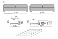 Vivien Bicolore - Two-colour 3 seater sofa bed