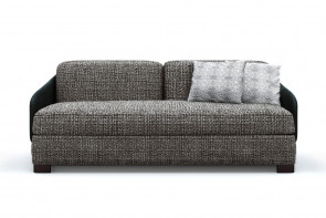 2-3 seater two-colour sofa with gently curved slim back and arms