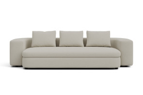 Luxury sofa bed with wide armrests and a low backrest