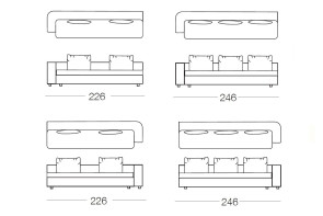 Foster - 3-seater sofa, measurements