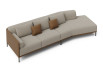 Marsalis sofa with hexagonal element flanking the right side