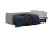 View of the transverse double mattress featured with the sofa bed