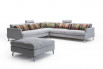 Sectional corner sofa with matching pouf