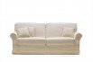 Feather-filled rolled arm 3 seater sofa upholstered in fabric