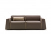 2 seater sofa in leather with French seam in a different colour