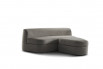Curved modular sofa with footstool