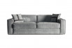 A timeless choice: grey sofa with anthracite trims and piping