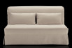 A-frame sofa bed with skirted slipcover in fabric, armless
