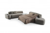 Large sectional sofa with integrated double bed