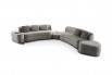 Large corner sofa made of 2 modules, plus one arm, one low footstool and one high footstool