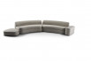 Large sofa bed made of 2 modules, with 1 arm and 1 low pouffe