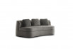 2 seater curved sofa bed with throw cushions