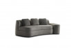 2 seater curved sofa bed with one armrest