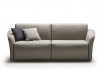 Compact 2-3 seater sofa with flared English arms with pleated detailing and piped edges