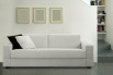 A timeless classic: white fabric sofa bed 