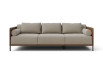 3 seater dual tone sofa bed with backrest and armrests bolster cushions