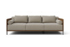 Dual tone sofa with backrest and armrest bolster cushions