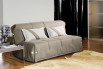 Compact armless 2-seater sofa bed, turns into a single, double or king size bed