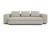 Luxury sofa bed with wide armrests and a low backrest