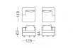 Foster - chaise longue, measurements