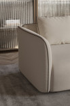 Sofa bed with contrasting decorative profile