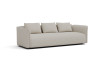 Sofa with contrasting profile, upholstered in fabric, leather, or faux leather