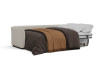 Open sofa bed, transformed via a side-opening mechanism
