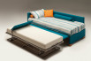 The trundle bed height adjusts to the main single bed