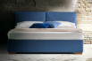 Pillow headboard bed with cushioned back and upholstered frame