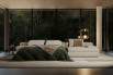 L-shape sofa bed, opened to reveal a double bed