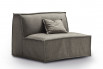 Armless chair bed with removable slipcover in fabric or faux leather