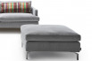 Sofa footstool with chrome metal legs