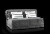 A-frame sofa bed with no arms, with fabric slipcover and 15 cm high resilient foam mattress