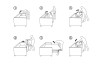 Opening and closing system of the Kirk sofa bed