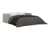 Sofa bed with open slatted base and mattress