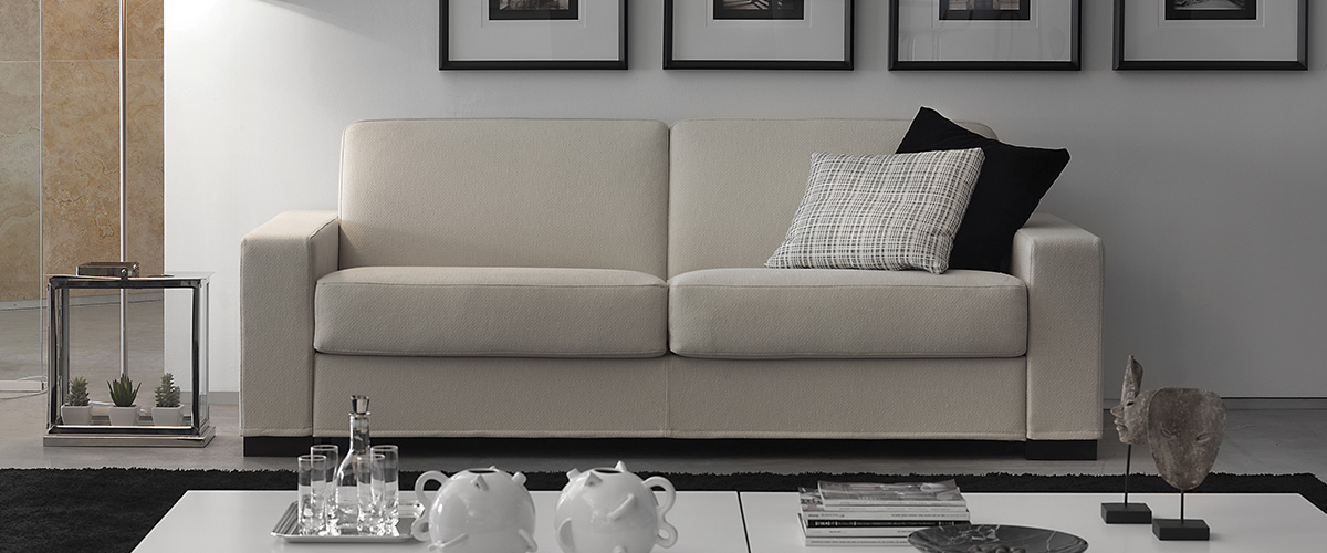 Sectional sofa bed with squared arms Duke