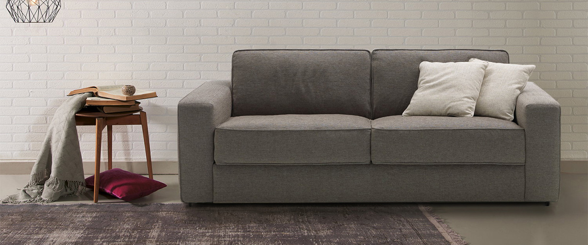 Modular sofa bed with feather-wrapped foam cushions Prince