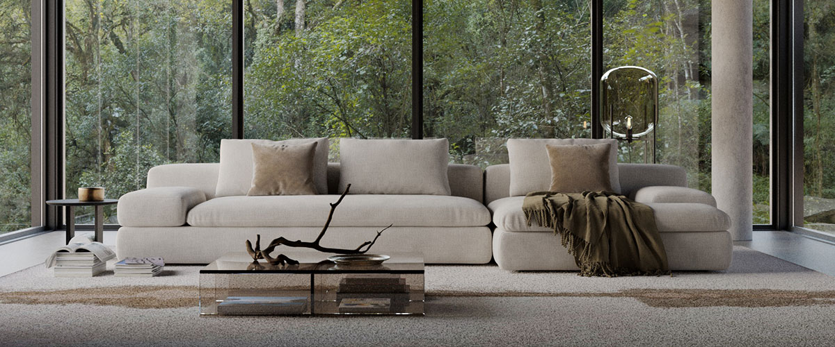 Modular sofa bed with a low bench seat Rufus